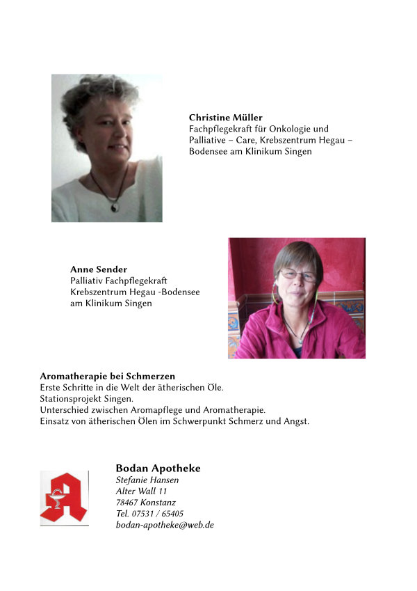 Vorstellung zweier Pflegekräfte des Krebszentrum Hegau.